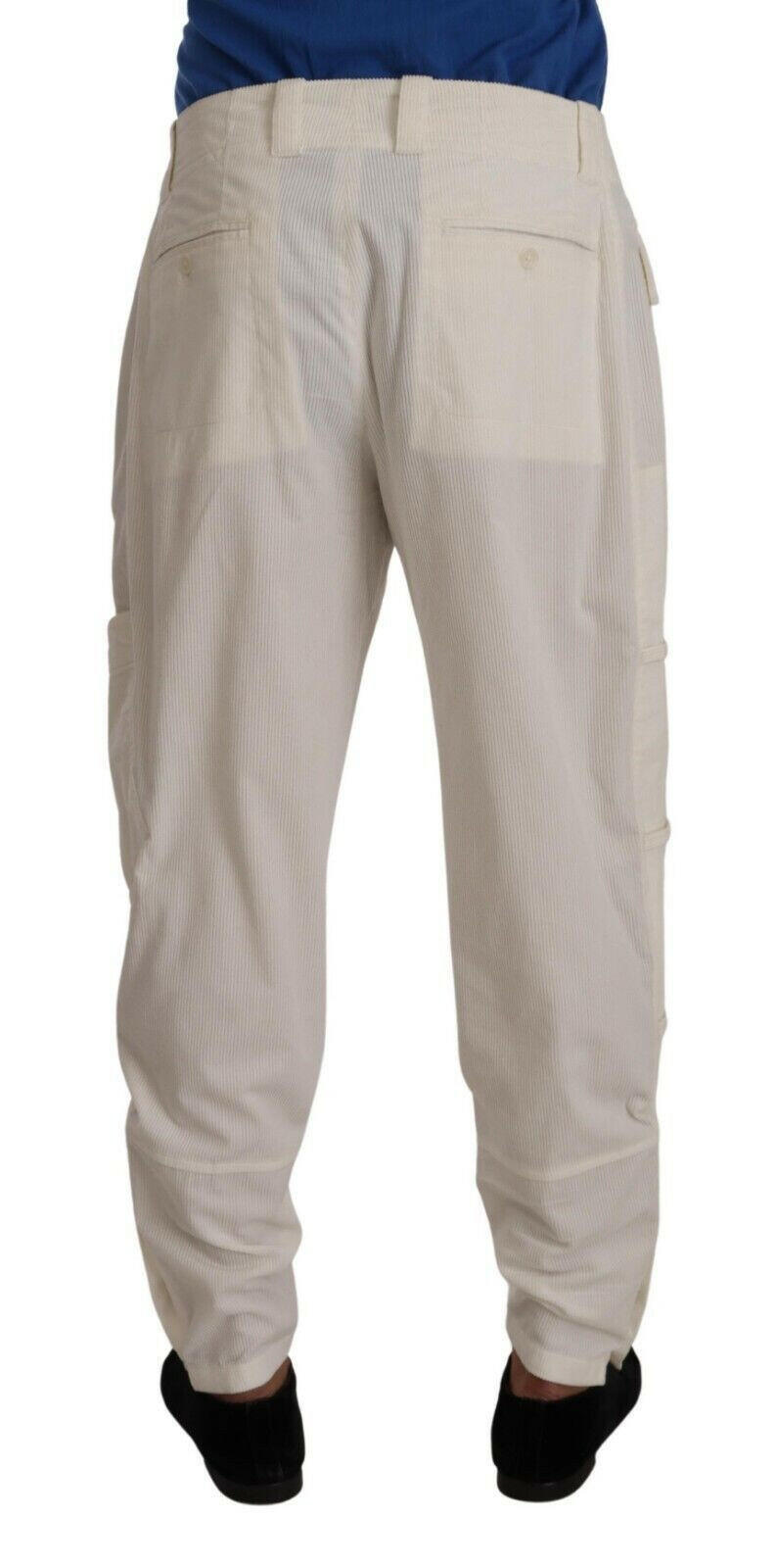 Dolce & Gabbana Off White Cotton Corduroy Cargo Pants -   -  Dolce & Gabbana.