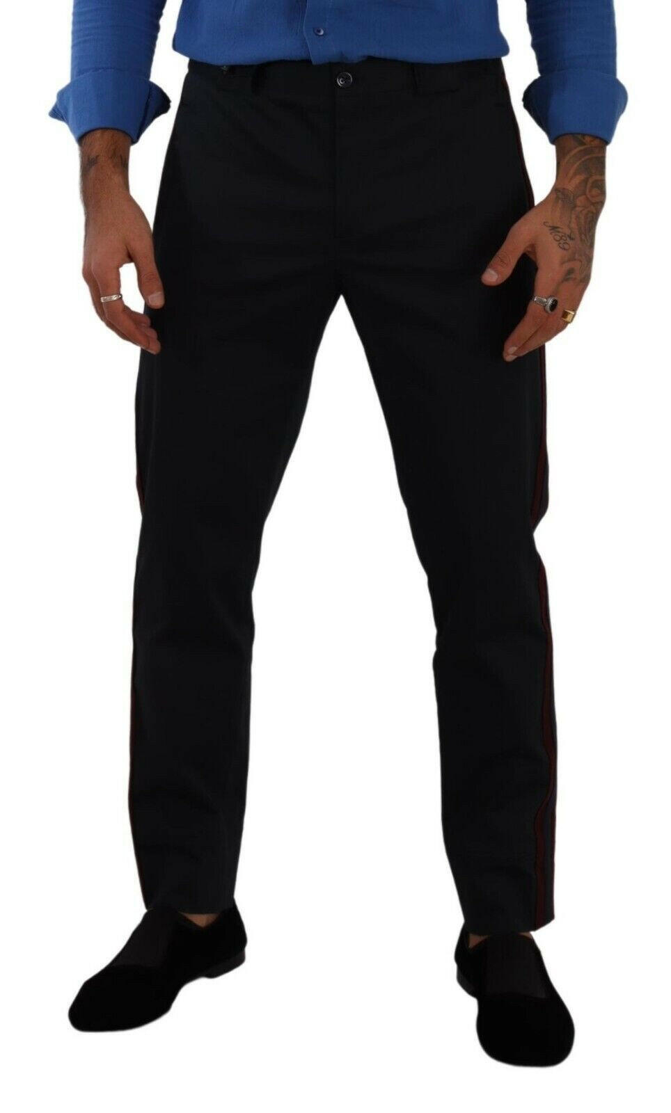 Dolce & Gabbana Blue Bordeaux Cotton Skinny Chino Pants -   -  Dolce & Gabbana.