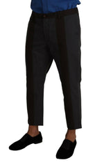 Dolce & Gabbana Gray Bordeaux Striped Cropped Trouser Pants -   -  Dolce & Gabbana.