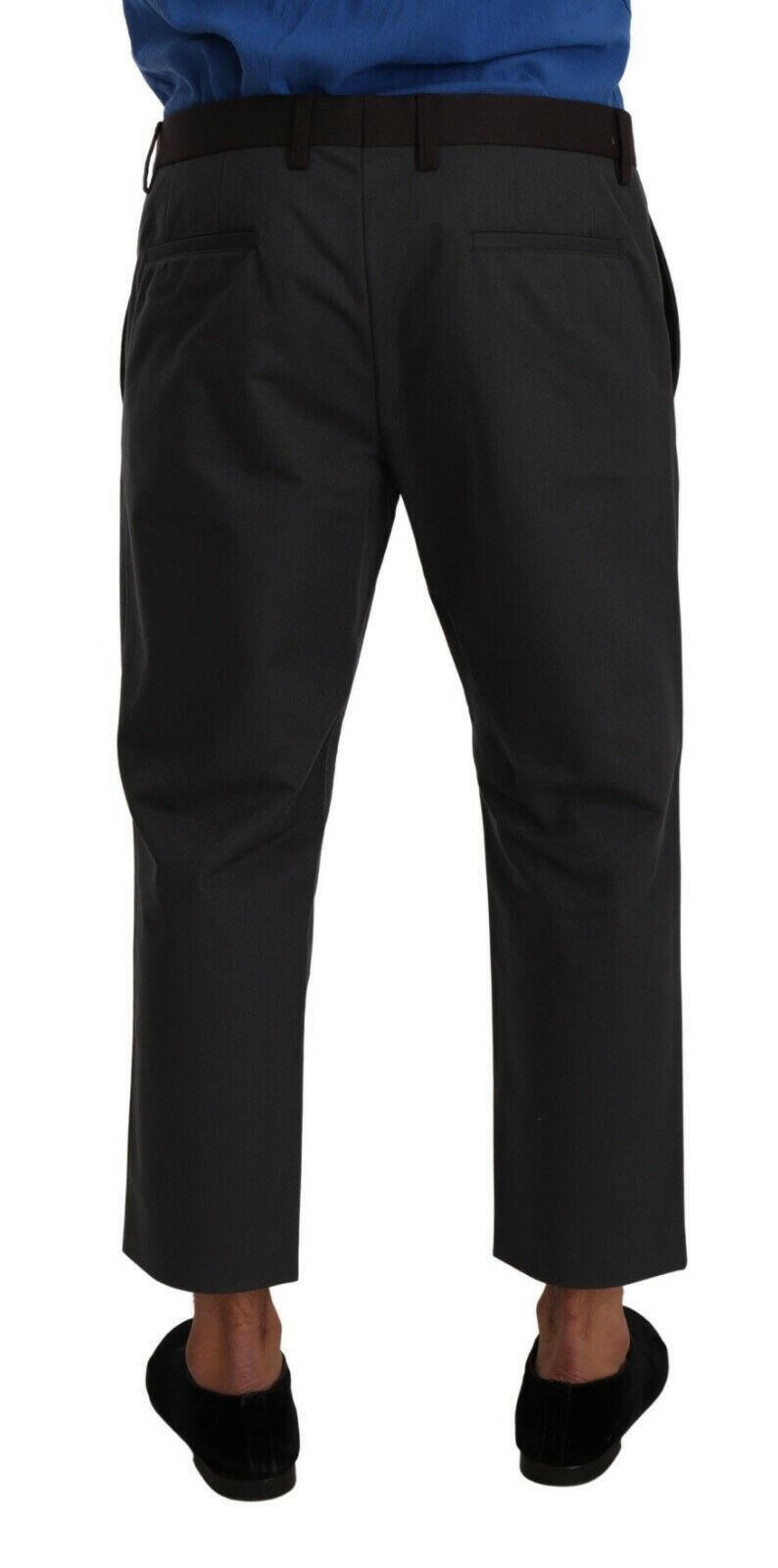 Dolce & Gabbana Gray Bordeaux Striped Cropped Trouser Pants -   -  Dolce & Gabbana.