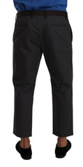 Dolce & Gabbana Gray Bordeaux Striped Cropped Trouser Pants -   -  Dolce & Gabbana.