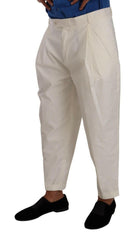 Dolce & Gabbana White Cotton Tapered Men Trouser Dress Pants -   -  Dolce & Gabbana.