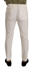 Dolce & Gabbana White Cotton Skinny Corduroy Trouser Pants -   -  Dolce & Gabbana.