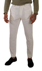 Dolce & Gabbana White Cotton Skinny Corduroy Trouser Pants -   -  Dolce & Gabbana.
