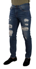 Dolce & Gabbana Blue Wash Cotton Stretch Slim Fit Denim Jeans -   -  Dolce & Gabbana.