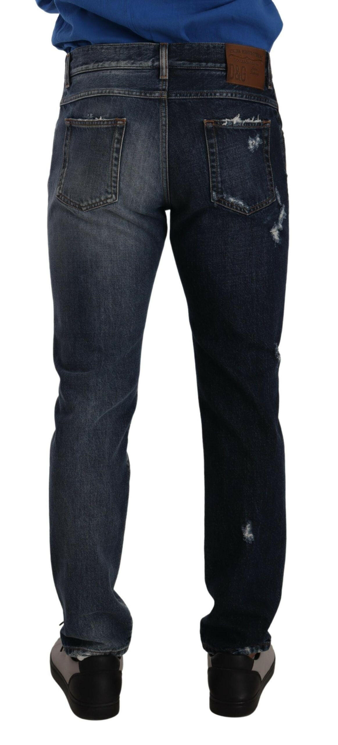 Dolce & Gabbana Blue Cotton Regular Denim Trousers Jeans -   -  Dolce & Gabbana.