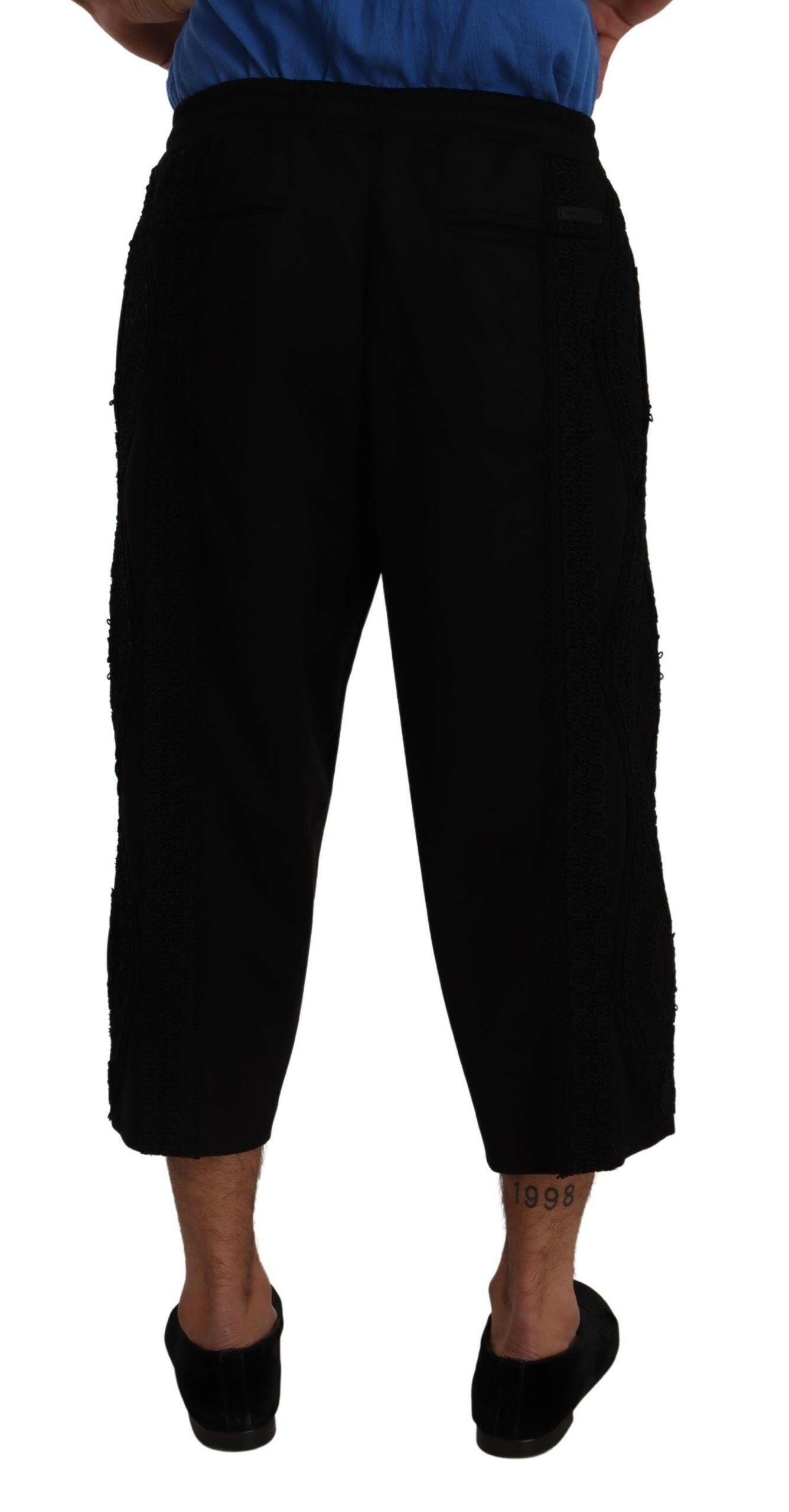 Dolce & Gabbana Black Cotton Torero Sweatpants Shorts Pants -   -  Dolce & Gabbana.