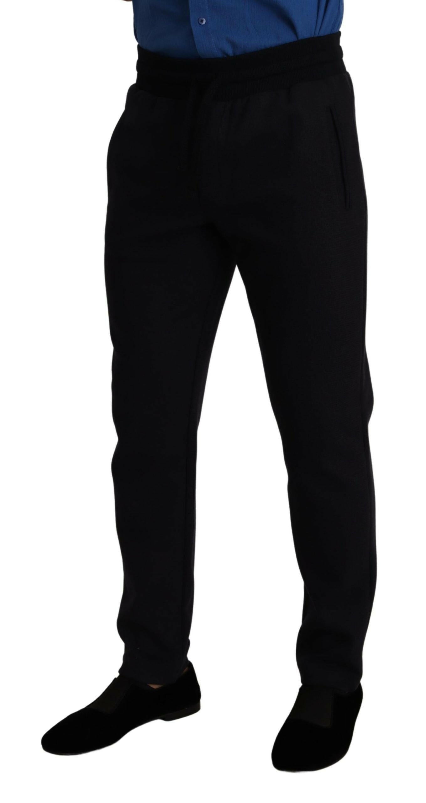 Dolce & Gabbana Blue Cotton Stretch Jogging Trouser Pants -   -  Dolce & Gabbana.