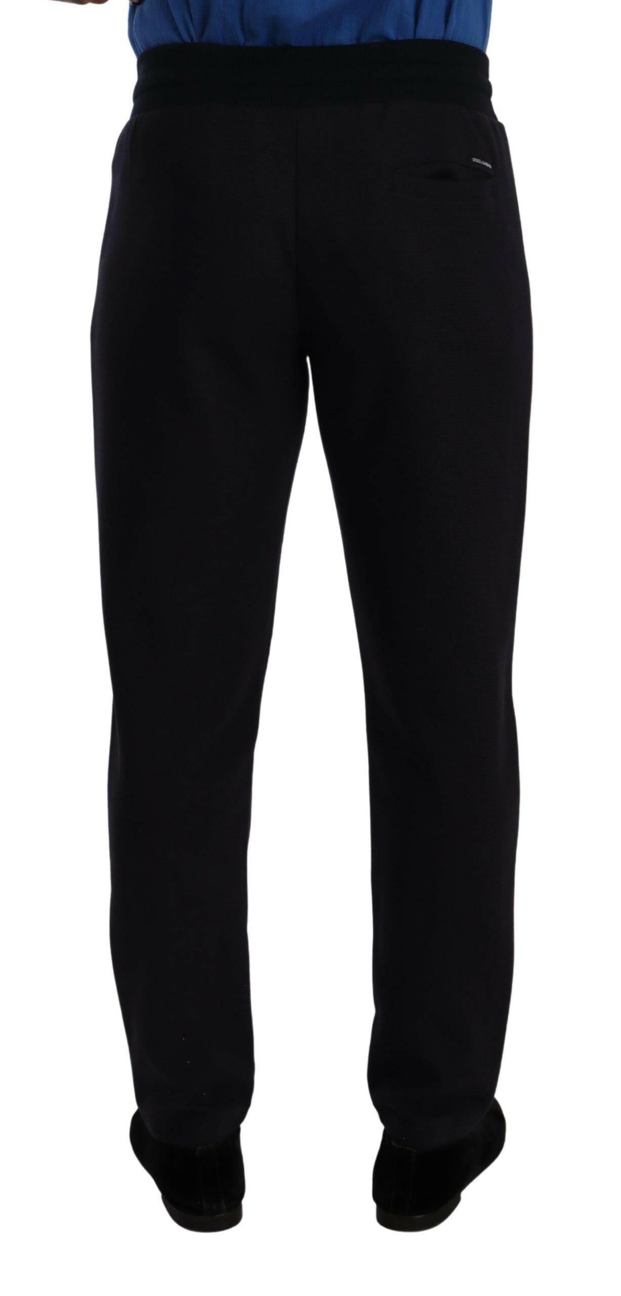 Dolce & Gabbana Blue Cotton Stretch Jogging Trouser Pants -   -  Dolce & Gabbana.
