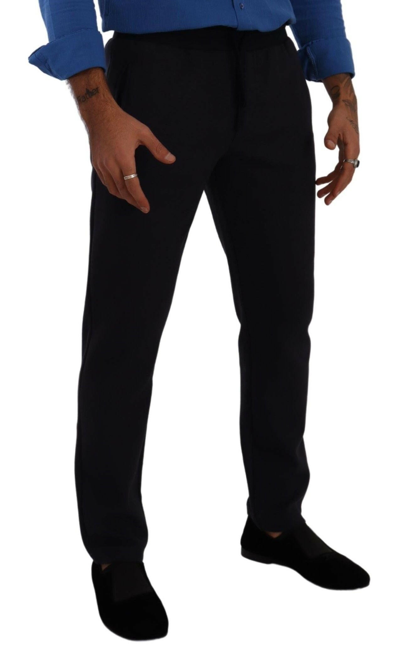 Dolce & Gabbana Blue Cotton Stretch Jogging Trouser Pants -   -  Dolce & Gabbana.