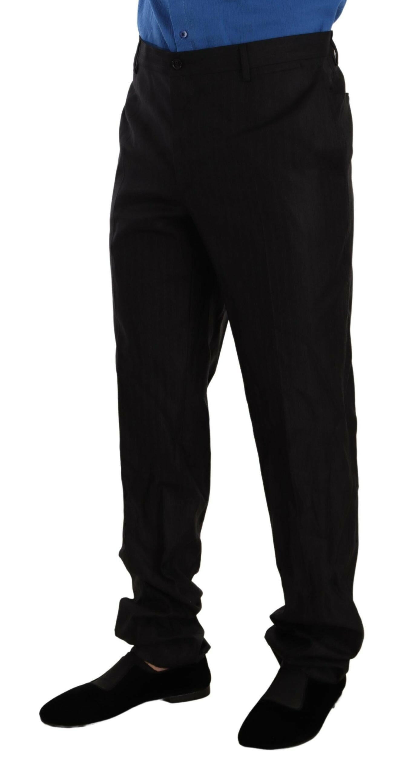 Dolce & Gabbana Gray Wool Silk Dress Trouser Dress Pants -   -  Dolce & Gabbana.