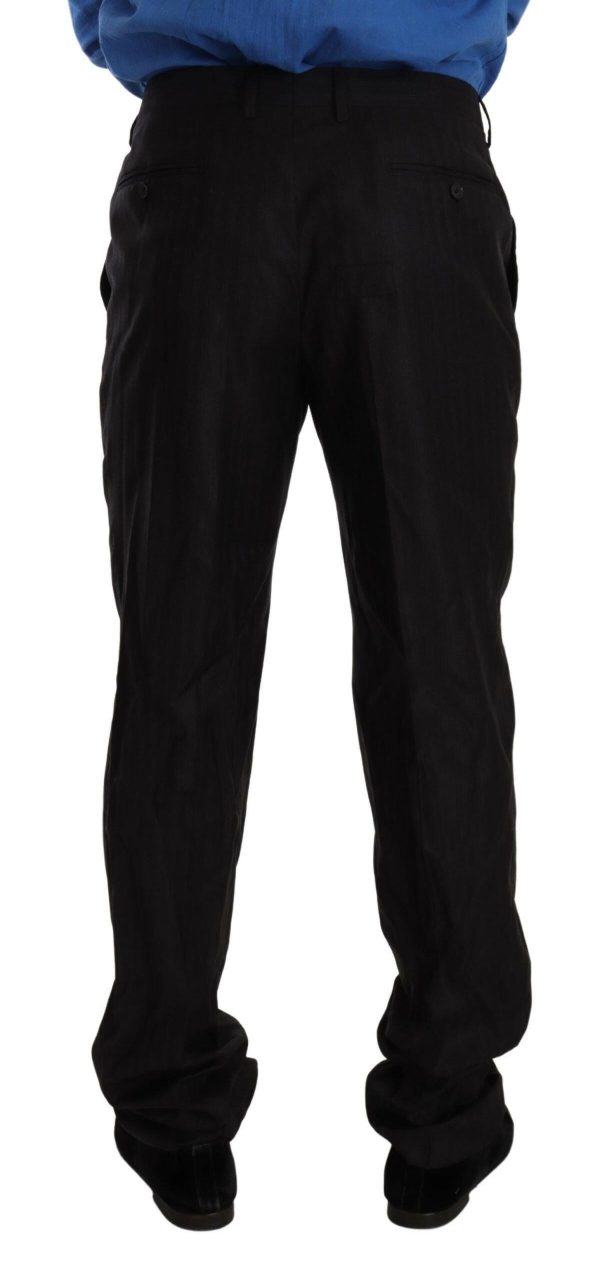 Dolce & Gabbana Gray Wool Silk Dress Trouser Dress Pants -   -  Dolce & Gabbana.