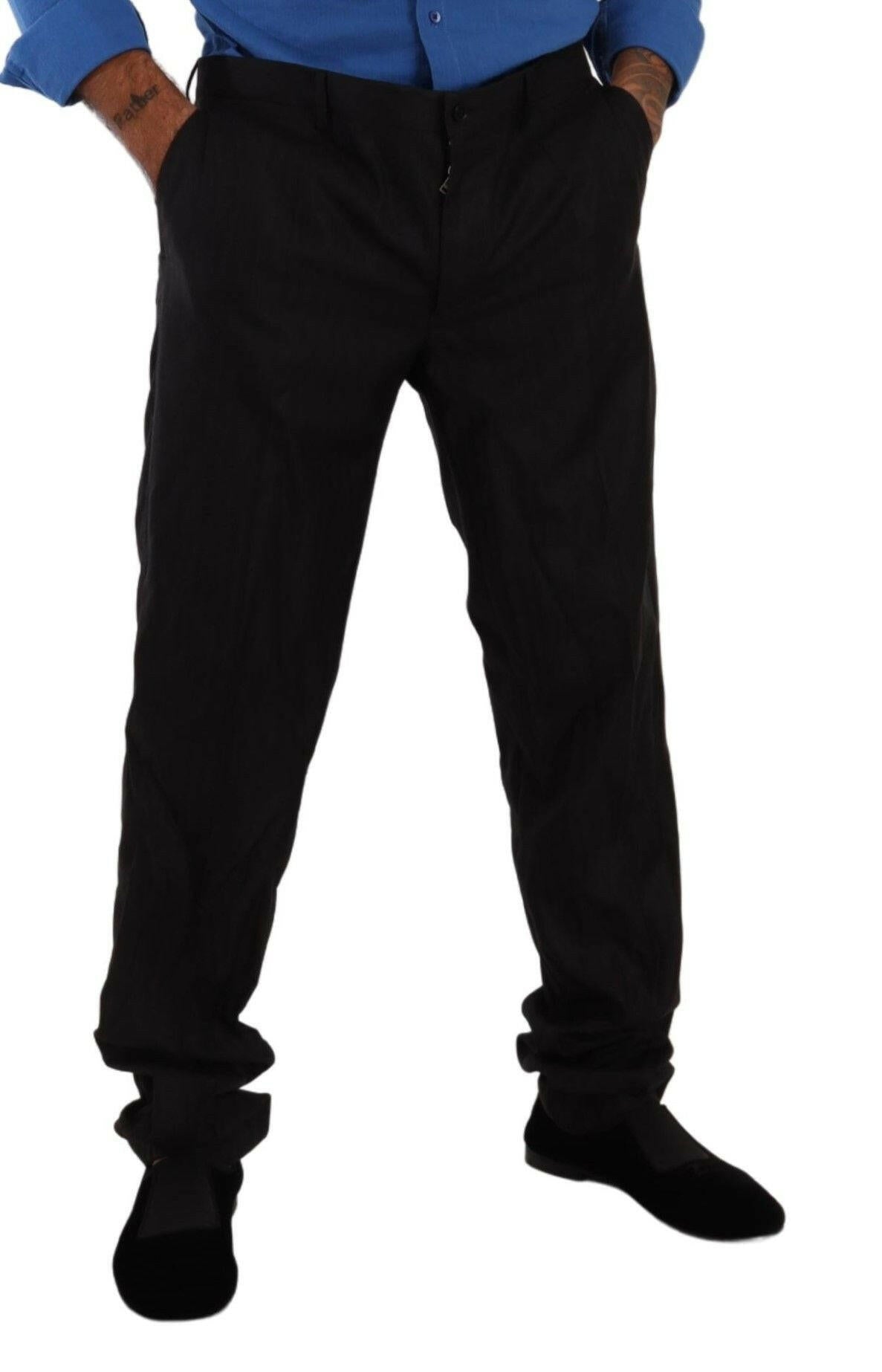 Dolce & Gabbana Gray Wool Silk Dress Trouser Dress Pants -   -  Dolce & Gabbana.