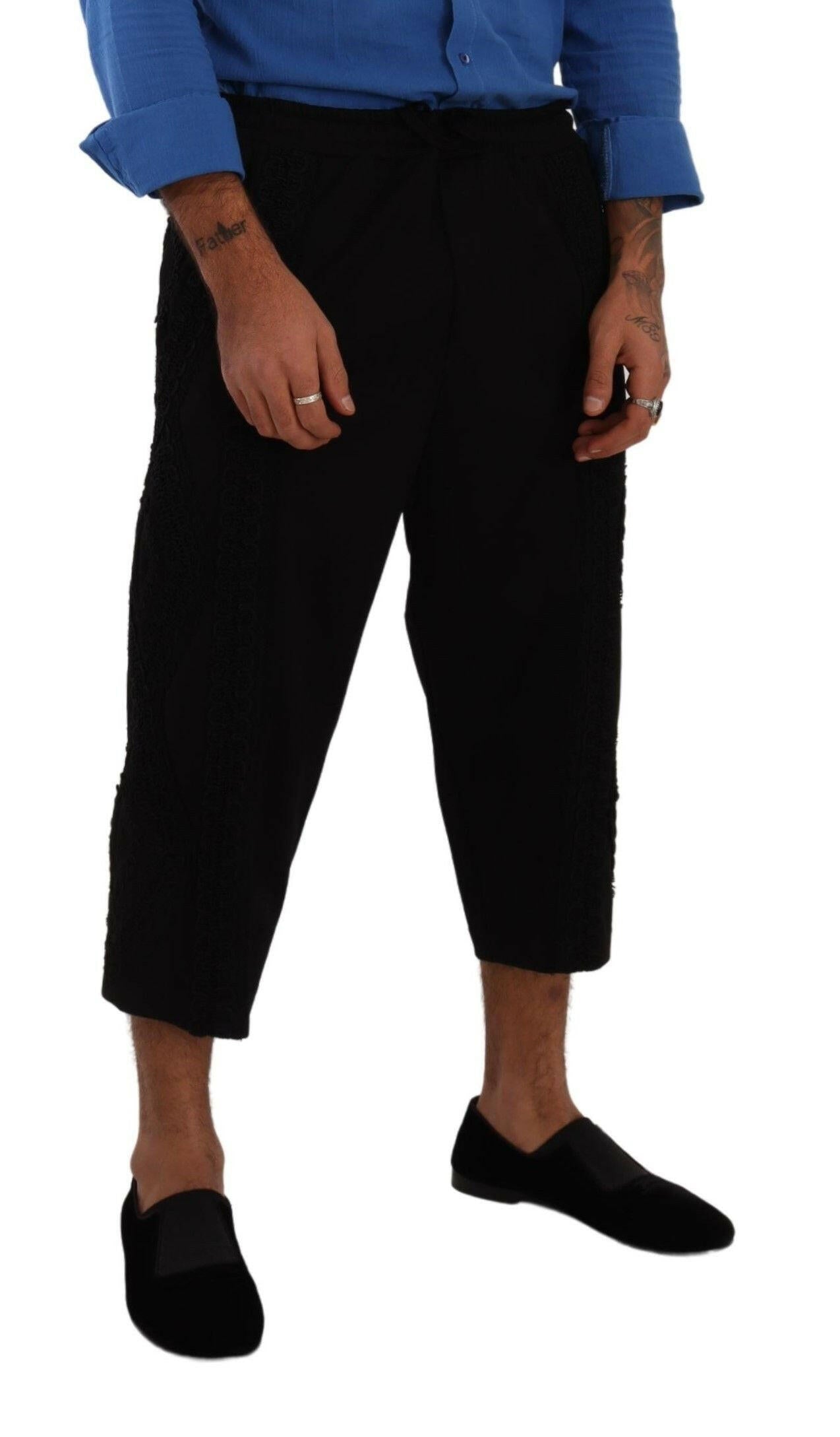Dolce & Gabbana Black Cotton Torero Cropped Short Trouser Pants -   -  Dolce & Gabbana.