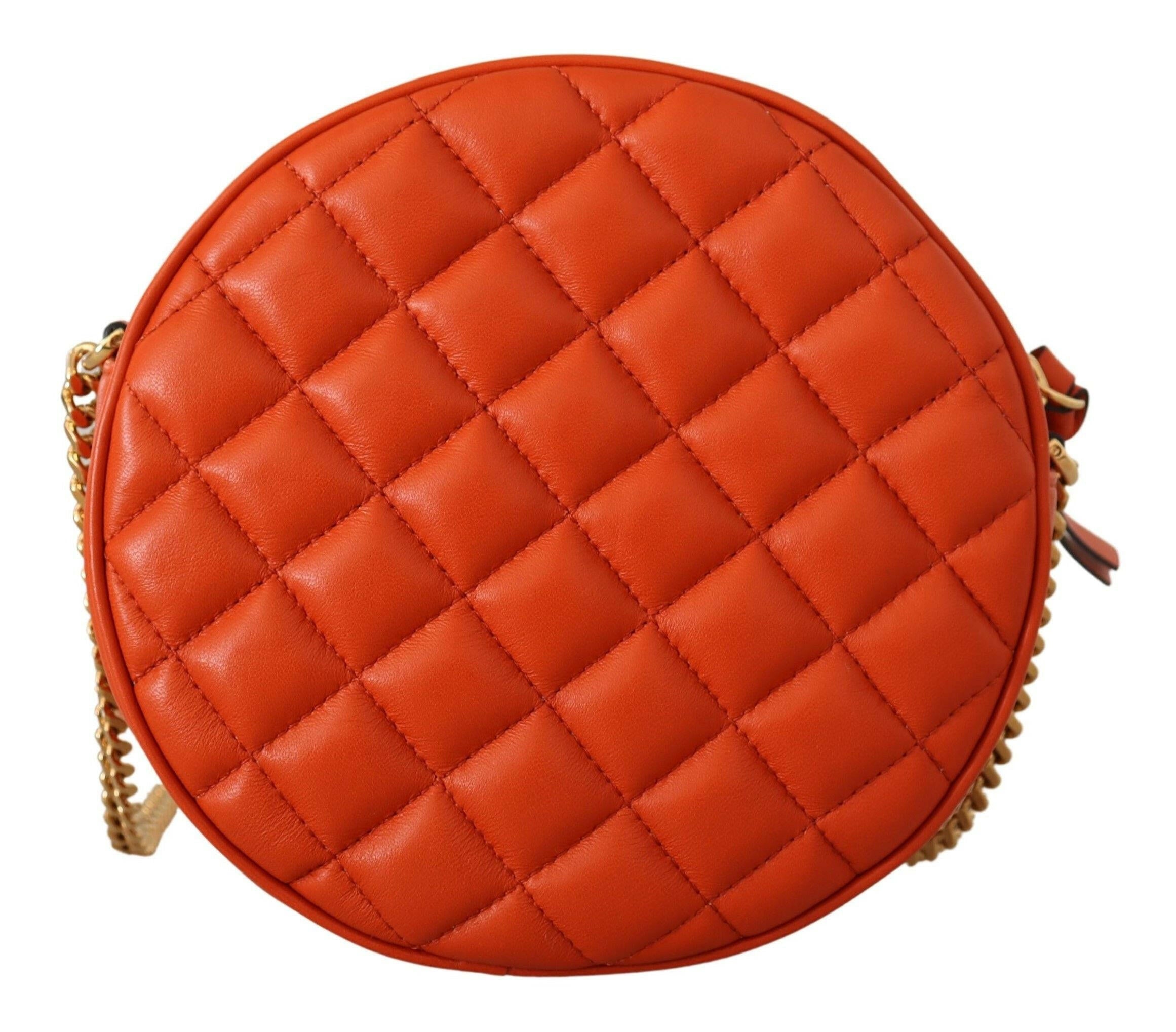 Versace Elegant Round Nappa Leather Crossbody Bag -  Luxury Cross Body Bag for Women -  Versace.