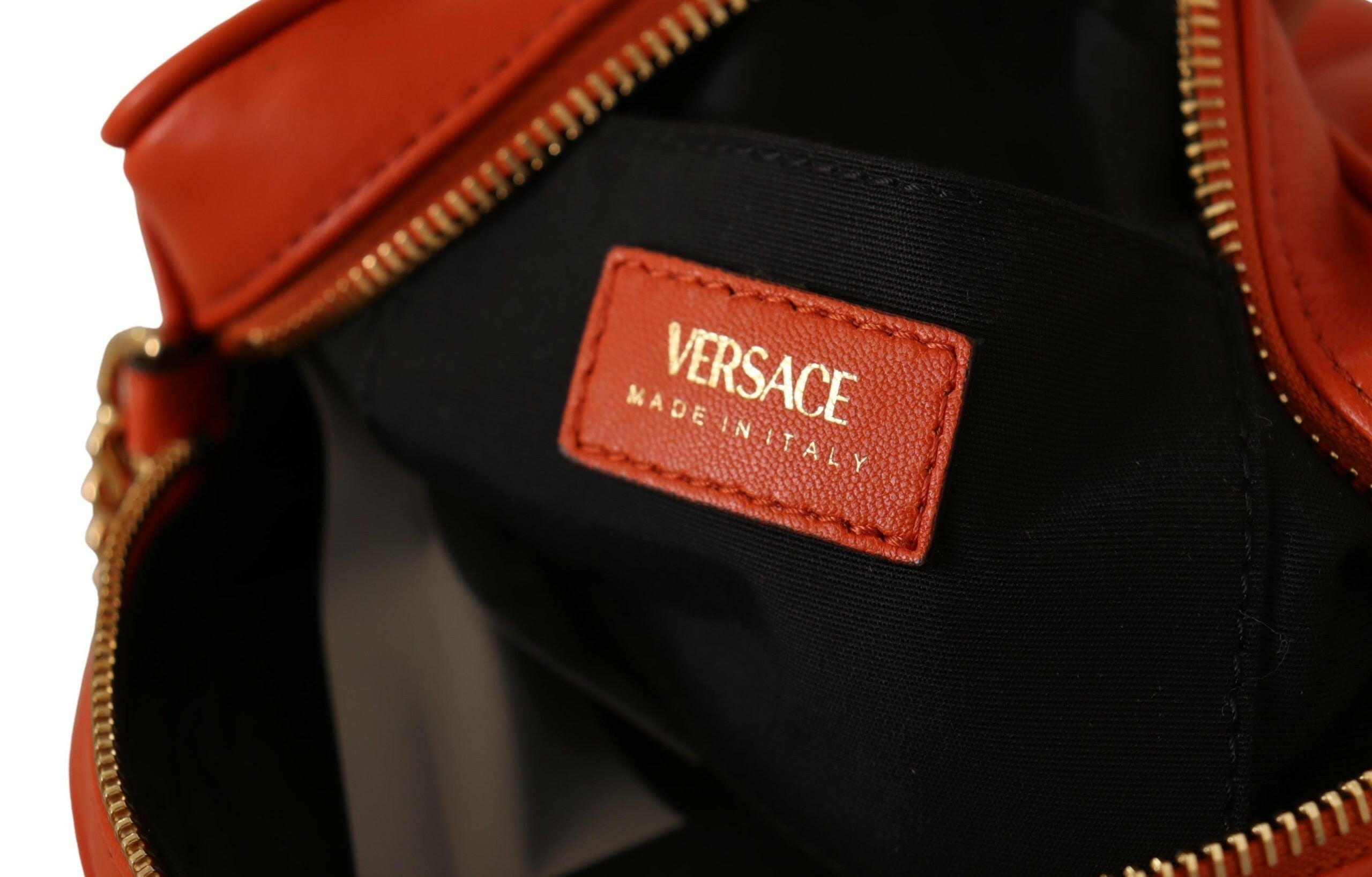 Versace Elegant Round Nappa Leather Crossbody Bag -  Luxury Cross Body Bag for Women -  Versace.