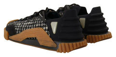 Dolce & Gabbana Black White Fabric Lace Up NS1 Sneakers -   -  Dolce & Gabbana.