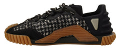 Dolce & Gabbana Black White Fabric Lace Up NS1 Sneakers -   -  Dolce & Gabbana.