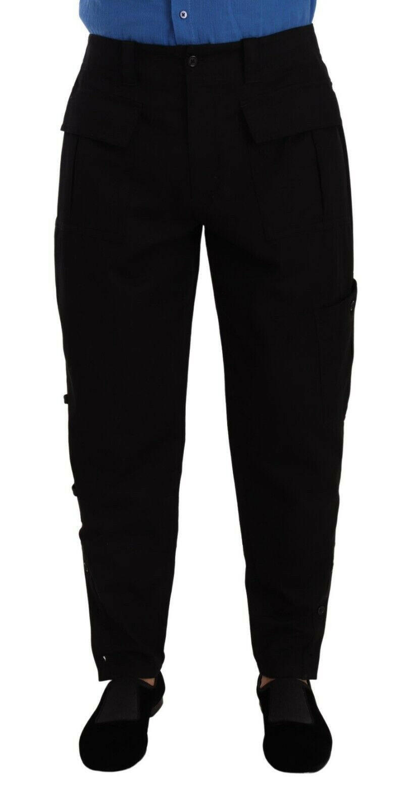 Dolce & Gabbana Black Cotton Stretch Tapered Cargo Pants -   -  Dolce & Gabbana.