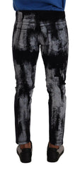 Dolce & Gabbana Blue White Dye Skinny Denim Men Jeans -   -  Dolce & Gabbana.