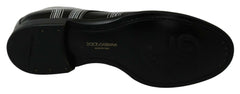 Dolce & Gabbana Black Leather Derby Formal White Lace Shoes -   -  Dolce & Gabbana.