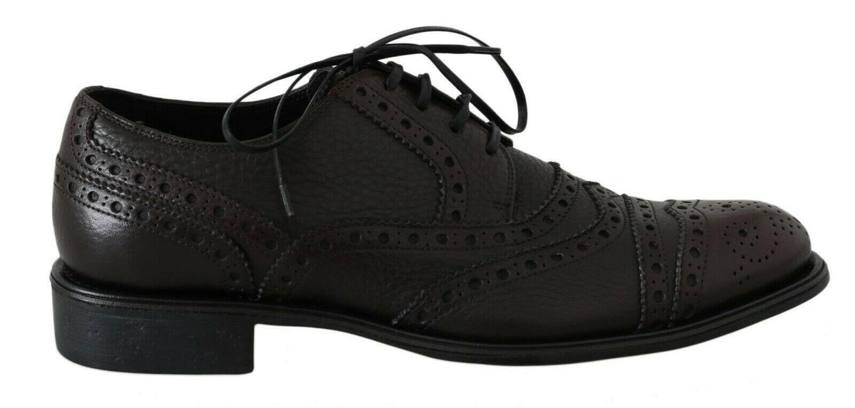 Dolce & Gabbana Brown Leather Wingtip Derby Formal Shoes -   -  Dolce & Gabbana.