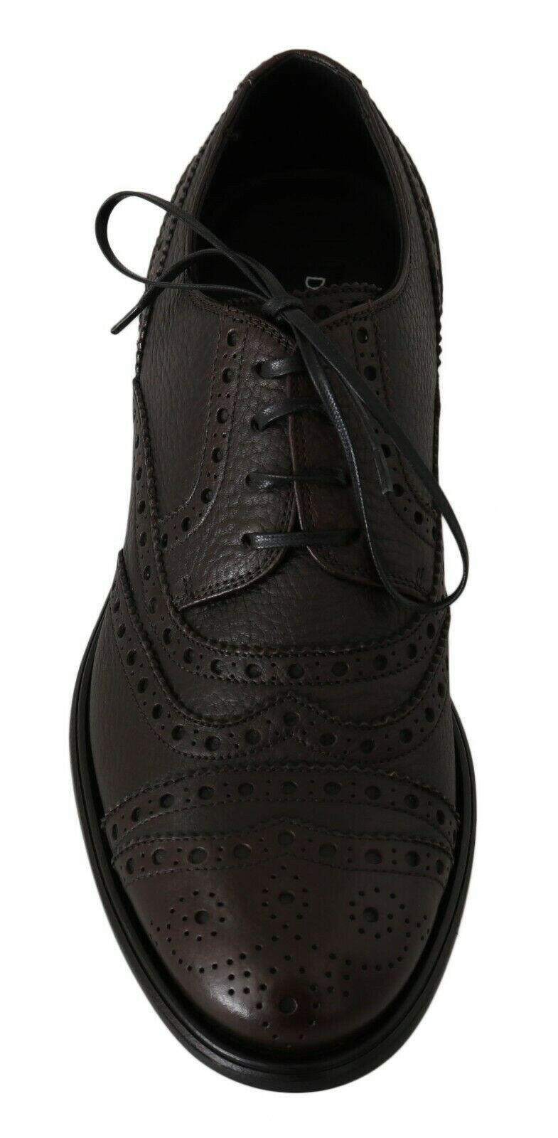 Dolce & Gabbana Brown Leather Wingtip Derby Formal Shoes -   -  Dolce & Gabbana.