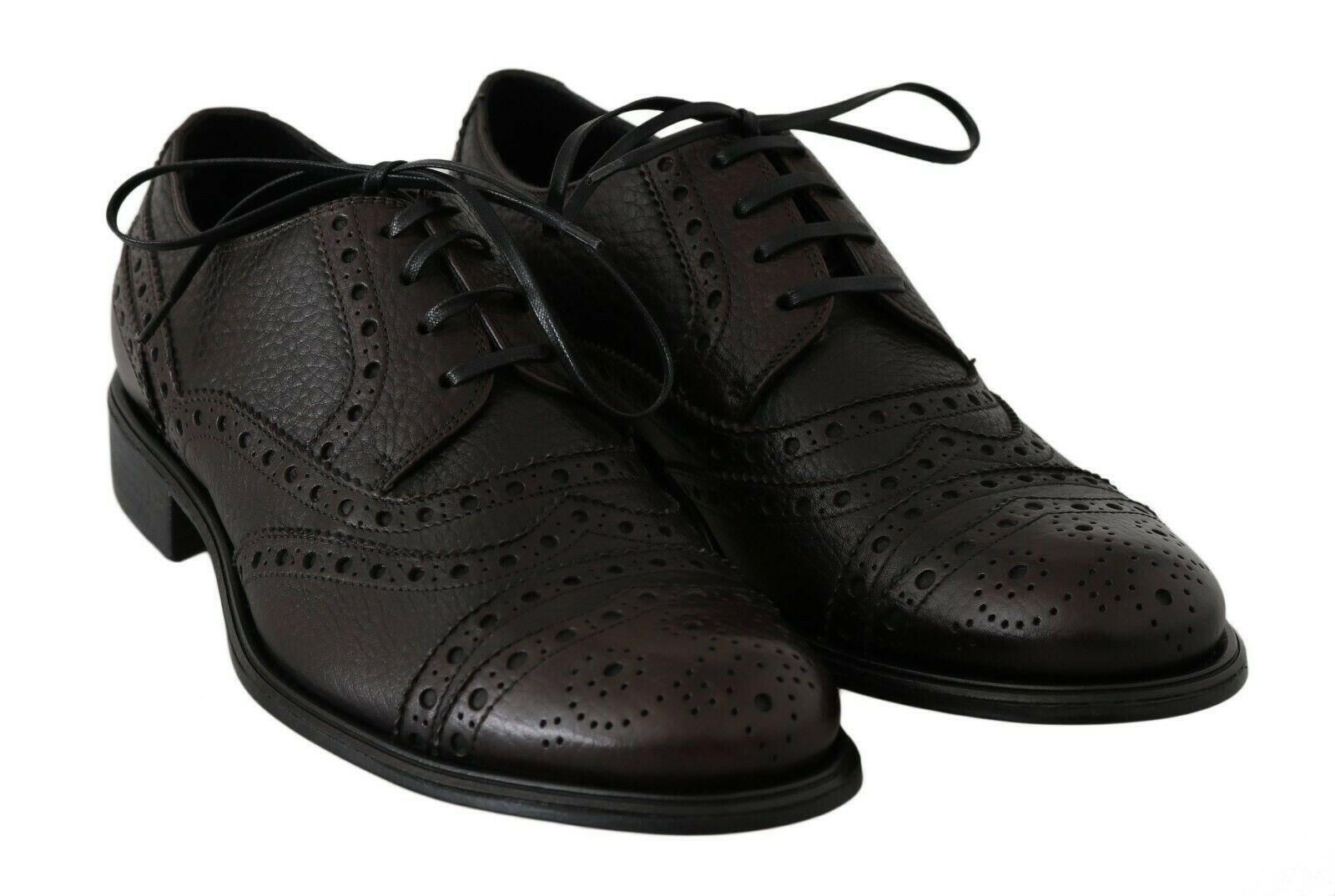 Dolce & Gabbana Brown Leather Wingtip Derby Formal Shoes -   -  Dolce & Gabbana.