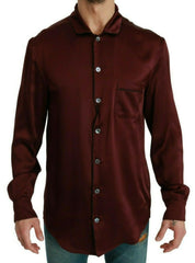 Dolce & Gabbana Bordeaux Silk Pajama Casual Shirt -   -  Dolce & Gabbana.