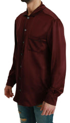 Dolce & Gabbana Bordeaux Silk Pajama Casual Shirt -   -  Dolce & Gabbana.