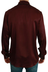 Dolce & Gabbana Bordeaux Silk Pajama Casual Shirt -   -  Dolce & Gabbana.
