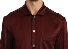 Dolce & Gabbana Bordeaux Silk Pajama Casual Shirt -   -  Dolce & Gabbana.
