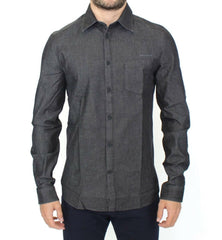Ermanno Scervino Denim Jeans Cotton Casual Gray Stretch Shirt -   -  Ermanno Scervino.