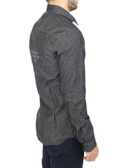 Ermanno Scervino Denim Jeans Cotton Casual Gray Stretch Shirt -   -  Ermanno Scervino.