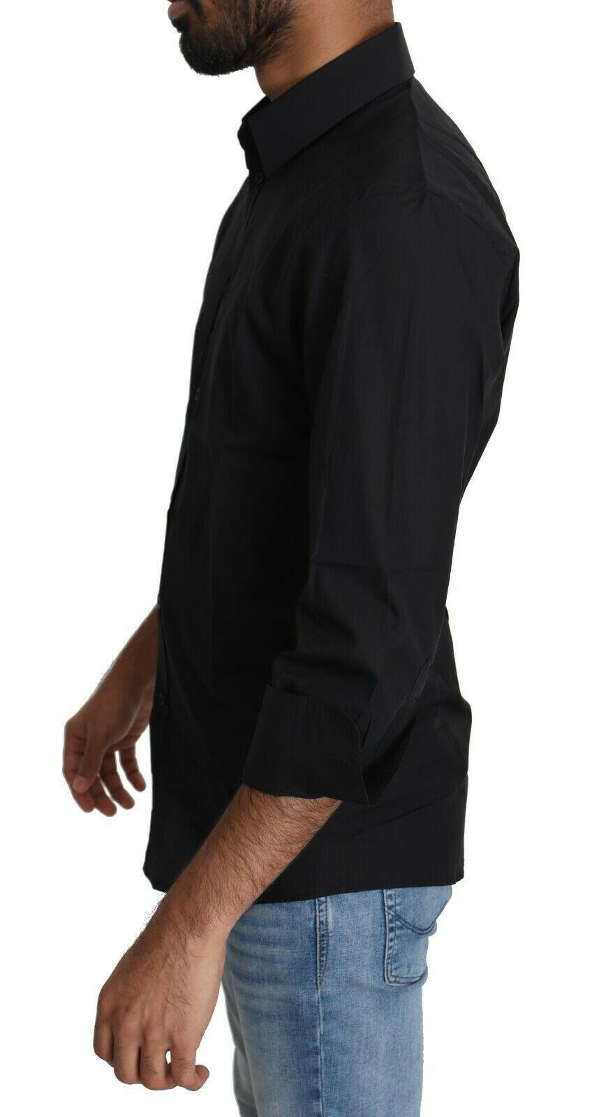 Dolce & Gabbana Black Cotton Formal Dress Men Top Shirt -   -  Dolce & Gabbana.