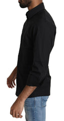 Dolce & Gabbana Black Cotton Formal Dress Men Top Shirt -   -  Dolce & Gabbana.