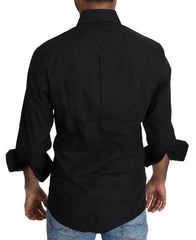 Dolce & Gabbana Black Cotton Formal Dress Men Top Shirt -   -  Dolce & Gabbana.