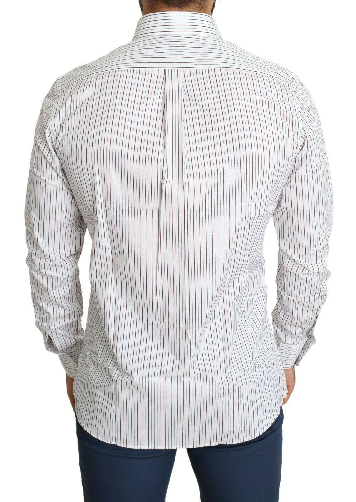 Dolce & Gabbana White Striped Formal MARTINI Shirt -   -  Dolce & Gabbana.