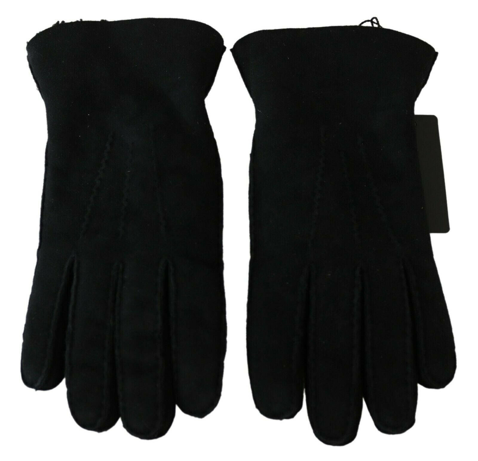 Dolce & Gabbana Black Leather Motorcycle Biker Mitten Gloves -   -  Dolce & Gabbana.