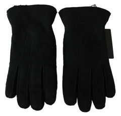 Dolce & Gabbana Black Leather Motorcycle Biker Mitten Gloves -   -  Dolce & Gabbana.