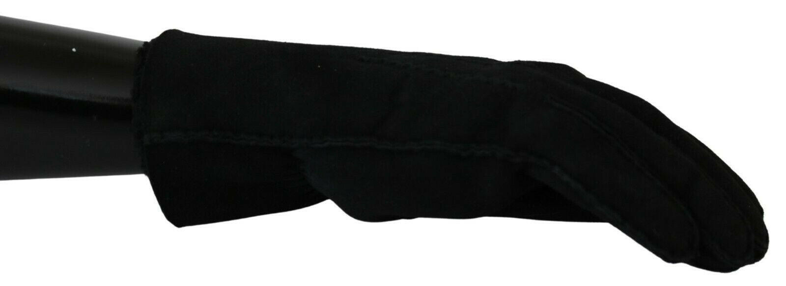 Dolce & Gabbana Black Leather Motorcycle Biker Mitten Gloves -   -  Dolce & Gabbana.
