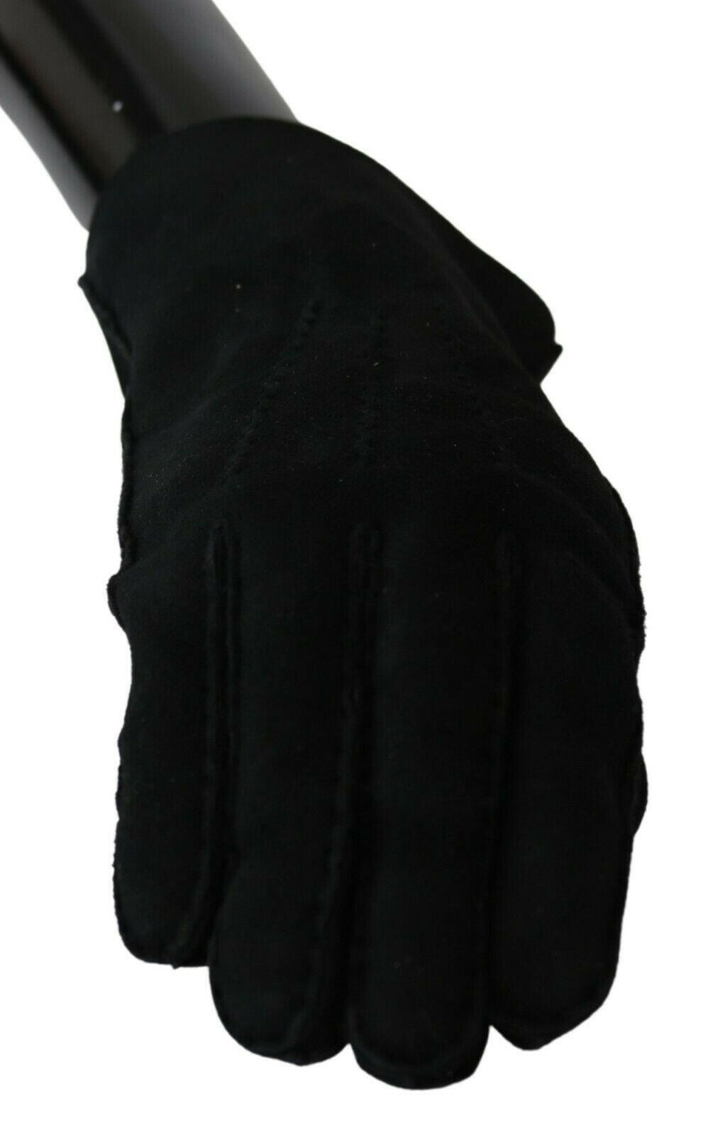 Dolce & Gabbana Black Leather Motorcycle Biker Mitten Gloves -   -  Dolce & Gabbana.