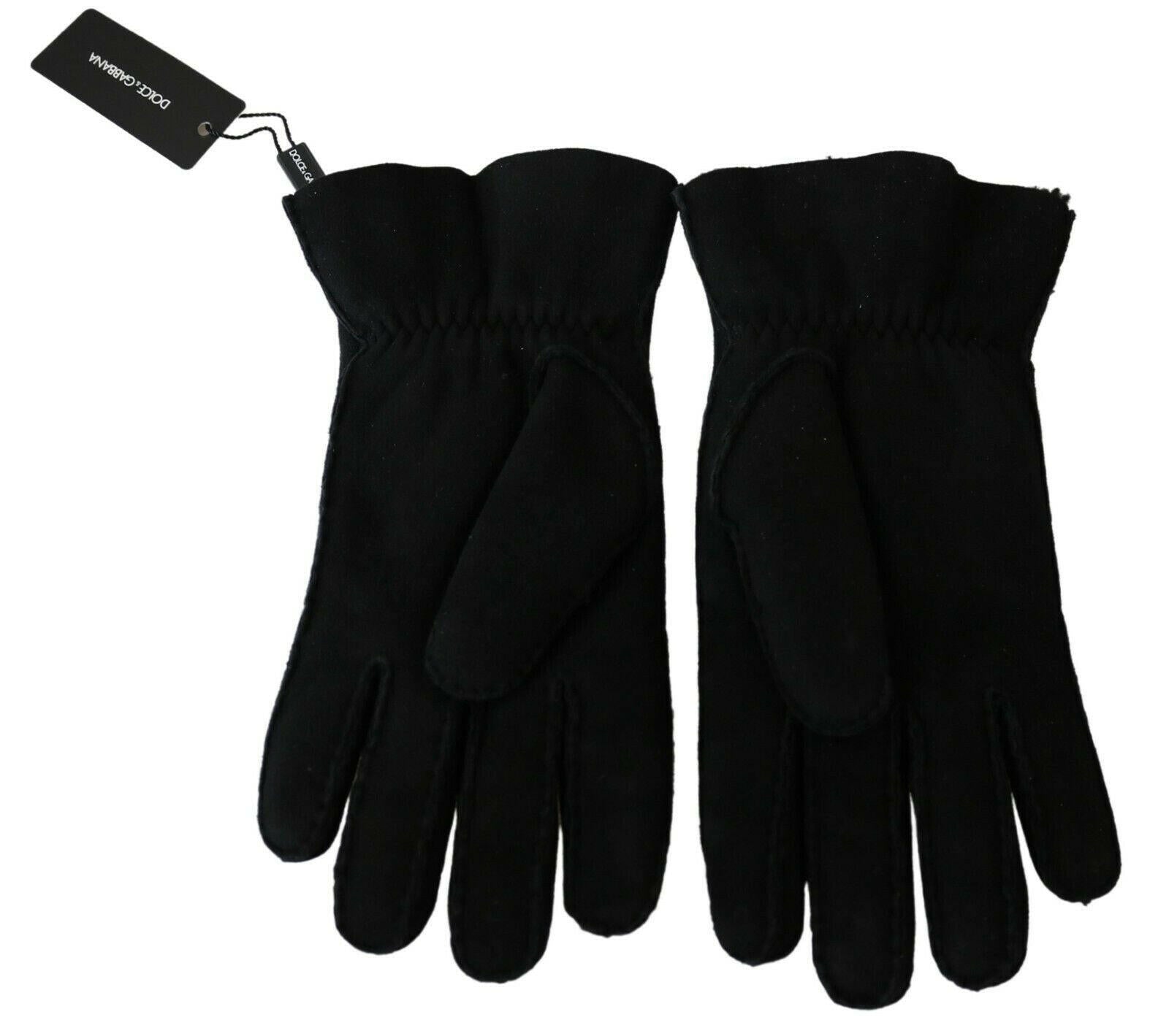 Dolce & Gabbana Black Leather Motorcycle Biker Mitten Gloves -   -  Dolce & Gabbana.