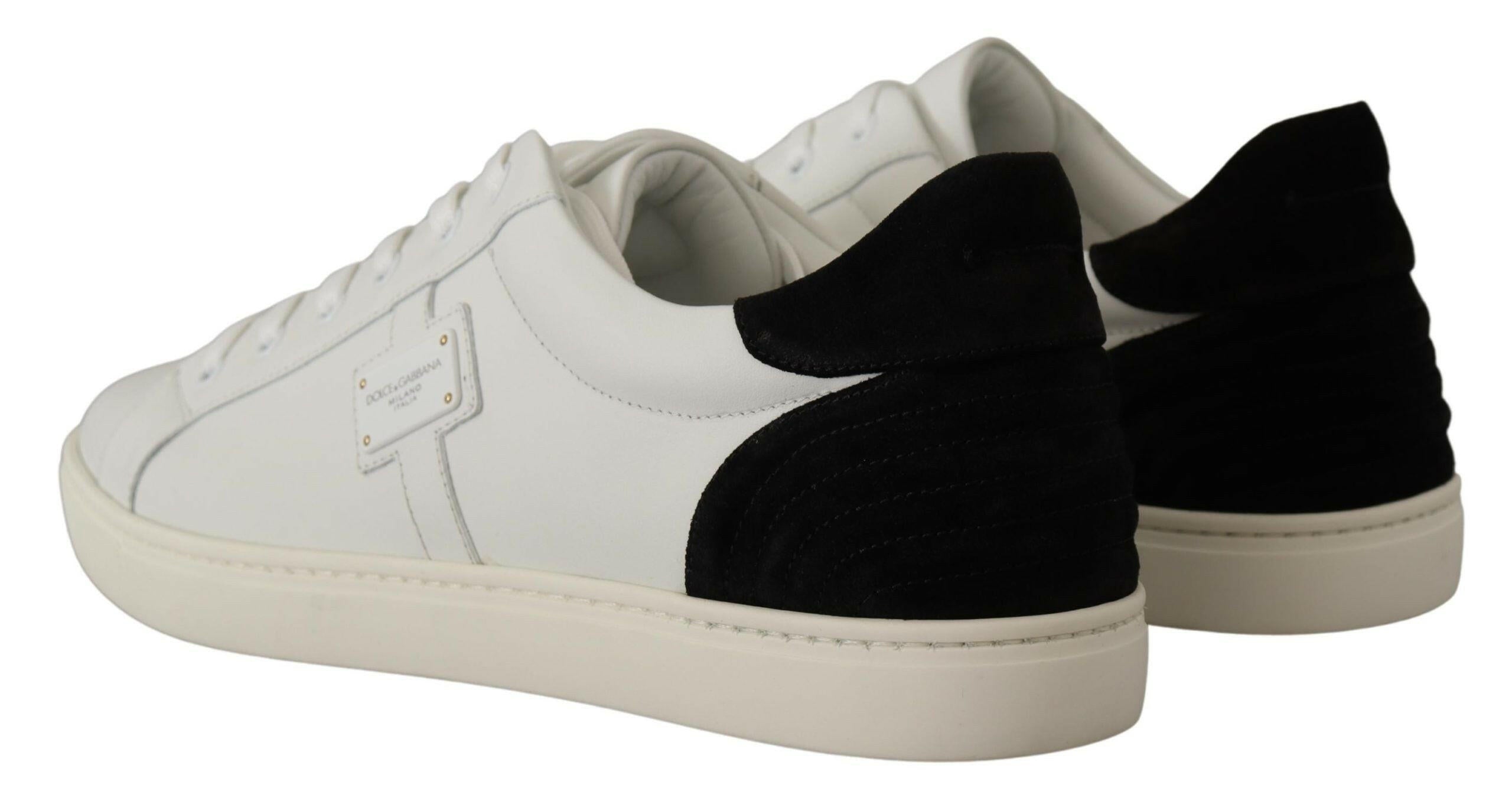 Dolce & Gabbana White Suede Leather Low Tops Sneakers -   -  Dolce & Gabbana.