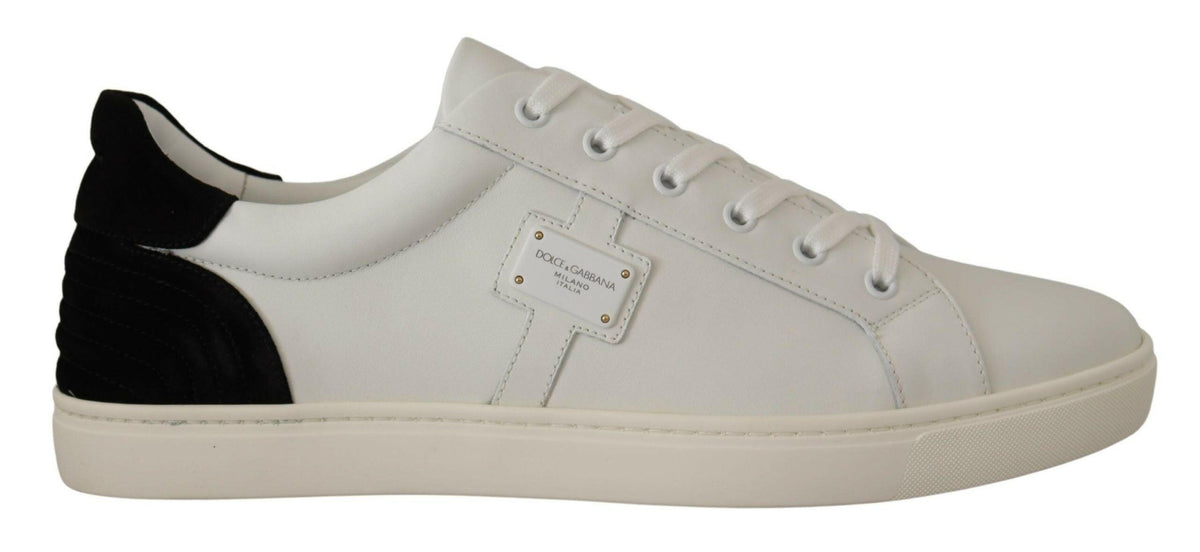 Dolce & Gabbana White Suede Leather Low Tops Sneakers -   -  Dolce & Gabbana.