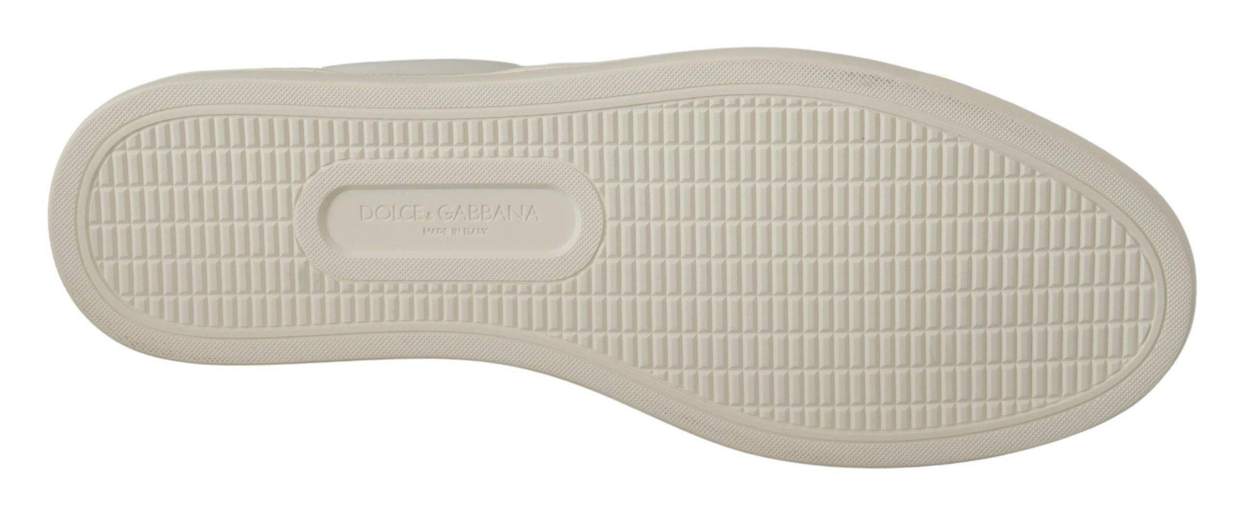 Dolce & Gabbana White Suede Leather Low Tops Sneakers -   -  Dolce & Gabbana.