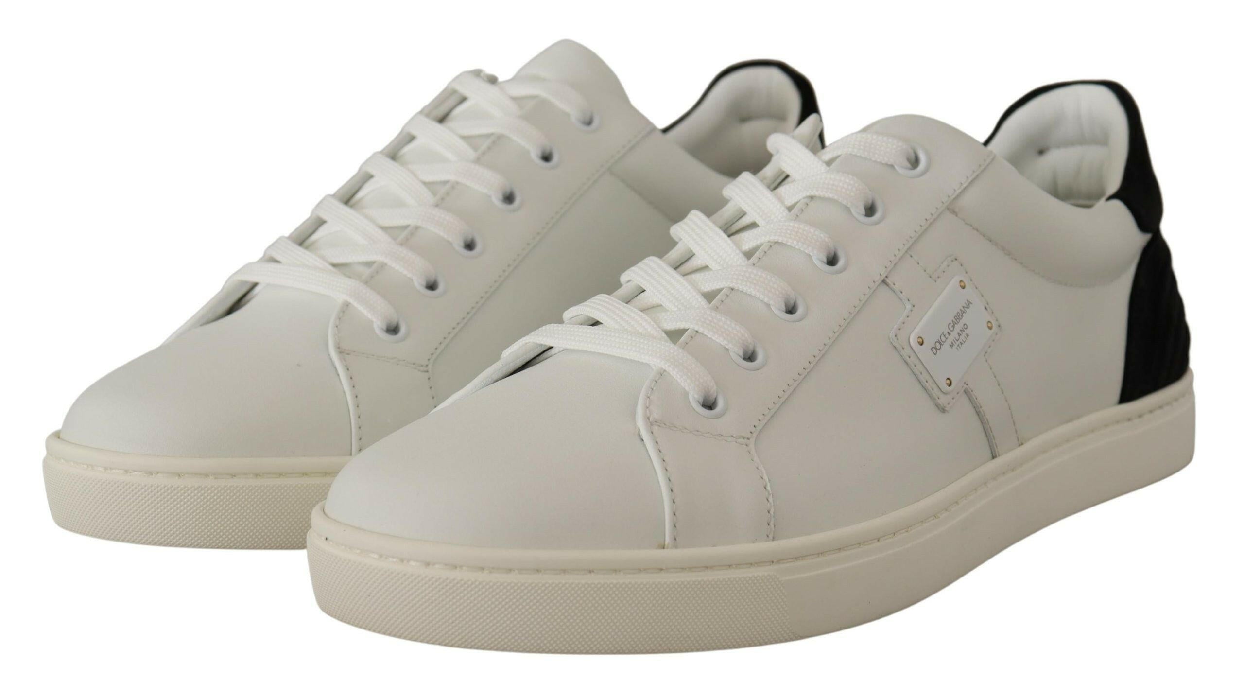 Dolce & Gabbana White Suede Leather Low Tops Sneakers -   -  Dolce & Gabbana.