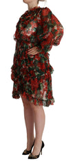 Dolce & Gabbana Multicolor Red Floral Silk Long Maxi Dress -   -  Dolce & Gabbana.