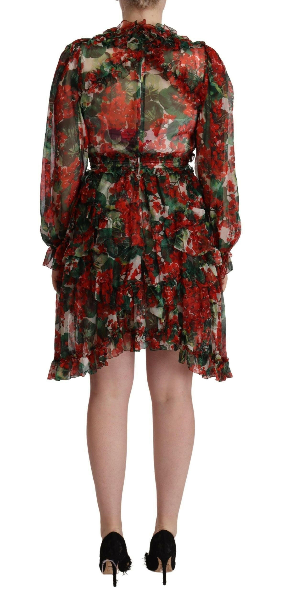 Dolce & Gabbana Multicolor Red Floral Silk Long Maxi Dress -   -  Dolce & Gabbana.