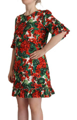 Dolce & Gabbana Multicolor Red Floral Shift Gown Dress -   -  Dolce & Gabbana.